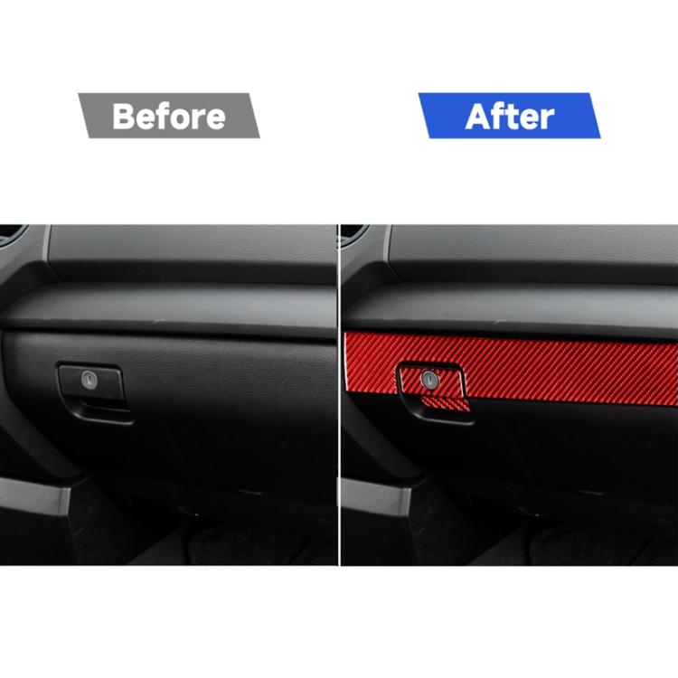 3 PCS / Set Carbon Fiber Car Co-pilot Glove Box Decorative Sticker for Toyota Tundra 2014-2018,Left Drive, Co-pilot Glove Box,Left Drive