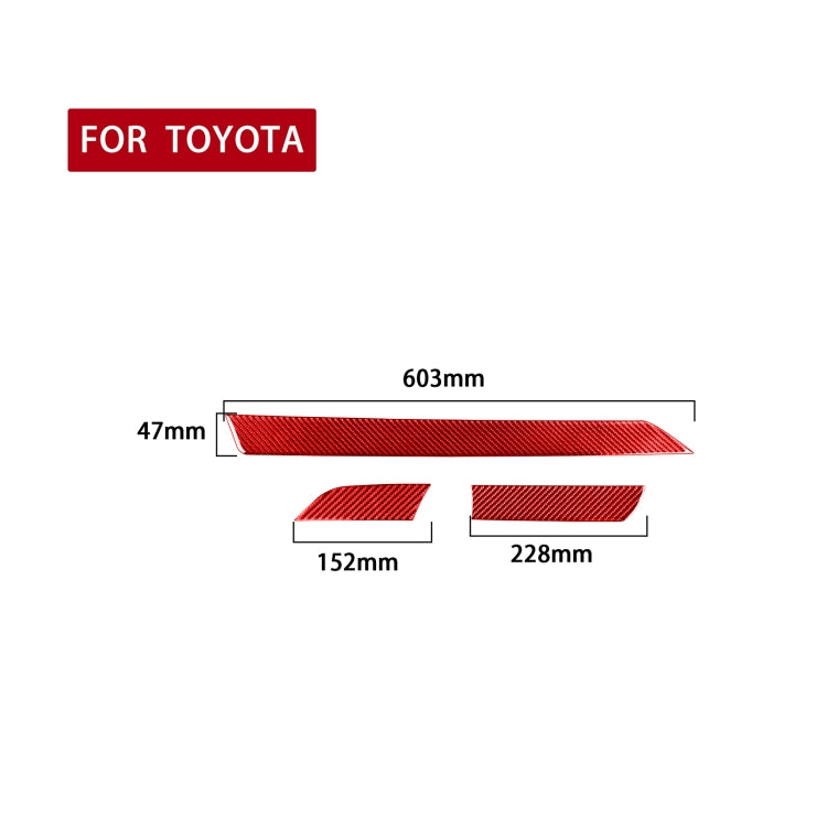3 PCS / Set Carbon Fiber Car Center Console Strip Decorative Sticker for Toyota Tundra 2014-2018,Right Drive, Center Console Strip,Right Drive