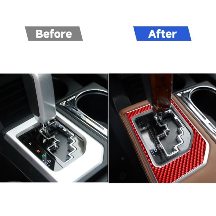 Carbon Fiber Car Gear Panel Decorative Sticker for Toyota Tundra 2014-2018,Left and Right Drive Universal, Gear Panel