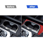 Carbon Fiber Car Cup Holder Frame Decorative Sticker for Toyota Tundra 2014-2018,Left Drive, Cup Holder Frame,Left Drive