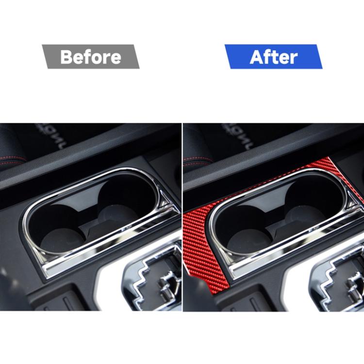 Carbon Fiber Car Cup Holder Frame Decorative Sticker for Toyota Tundra 2014-2018,Right Drive, Cup Holder Frame,Right Drive