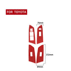 4 PCS / Set Carbon Fiber Car Glass Lift Switch Ring Decorative Sticker for Toyota Tundra 2014-2018,Left Drive, Glass Lift Switch Ring,Left Drive