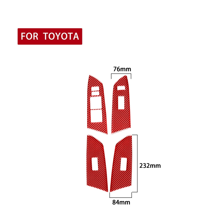 4 PCS / Set Carbon Fiber Car Glass Lift Switch Ring Decorative Sticker for Toyota Tundra 2014-2018,Left Drive, Glass Lift Switch Ring,Left Drive