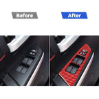4 PCS / Set Carbon Fiber Car Glass Lift Switch Ring Decorative Sticker for Toyota Tundra 2014-2018,Left Drive, Glass Lift Switch Ring,Left Drive