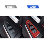 4 PCS / Set Carbon Fiber Car Glass Lift Switch Ring Decorative Sticker for Toyota Tundra 2014-2018,Right Drive, Glass Lift Switch Ring,Right Drive