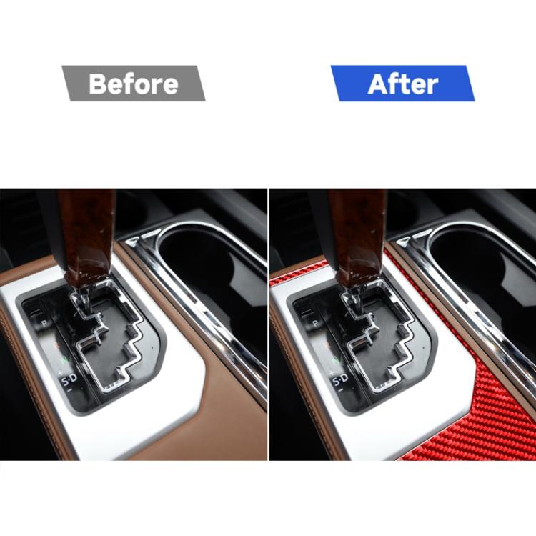 Carbon Fiber Car Gear Outer Frame Decorative Sticker for Toyota Tundra 2014-2018,Left and Right Drive Universal, Gear Outer Frame