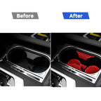 Carbon Fiber Car Central Control Cup Holder Panel Decorative Sticker for Toyota Tundra 2014-2018,Left and Right Drive Universal, Central Control Cup Holder Panel