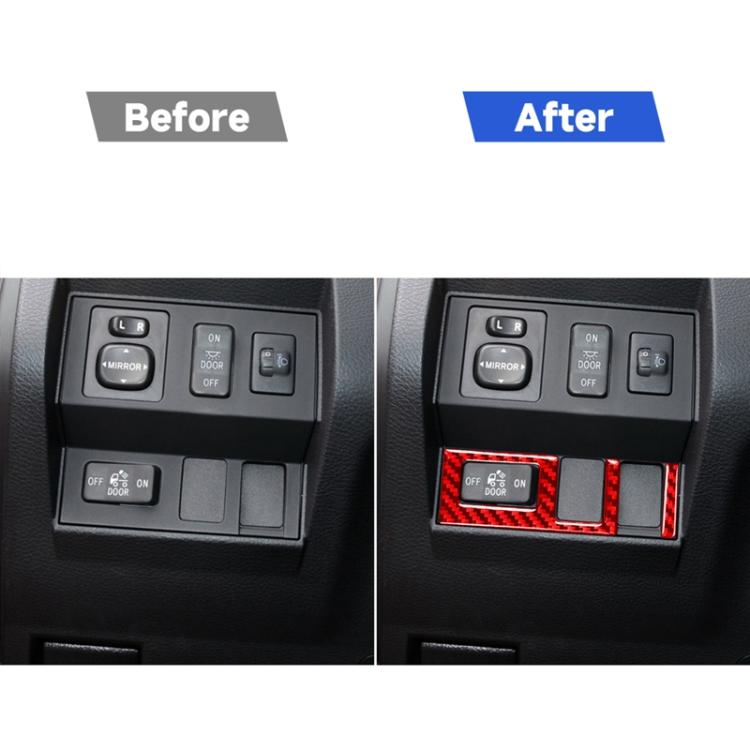 2 PCS / Set Carbon Fiber Car Headlight Switch Ring Decorative Sticker for Toyota Tundra 2014-2018,Left and Right Drive Universal, Headlight Switch Ring