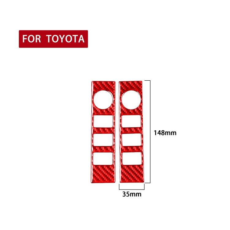 2 PCS / Set Carbon Fiber Car Central Control Volume Switch Decorative Sticker for Toyota Tundra 2014-2018,Left and Right Drive Universal, Central Control Volume Switch