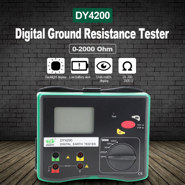 DUOYI DY4200 Car Higher Accuracy Digital Ground Resistance Tester, DY4200