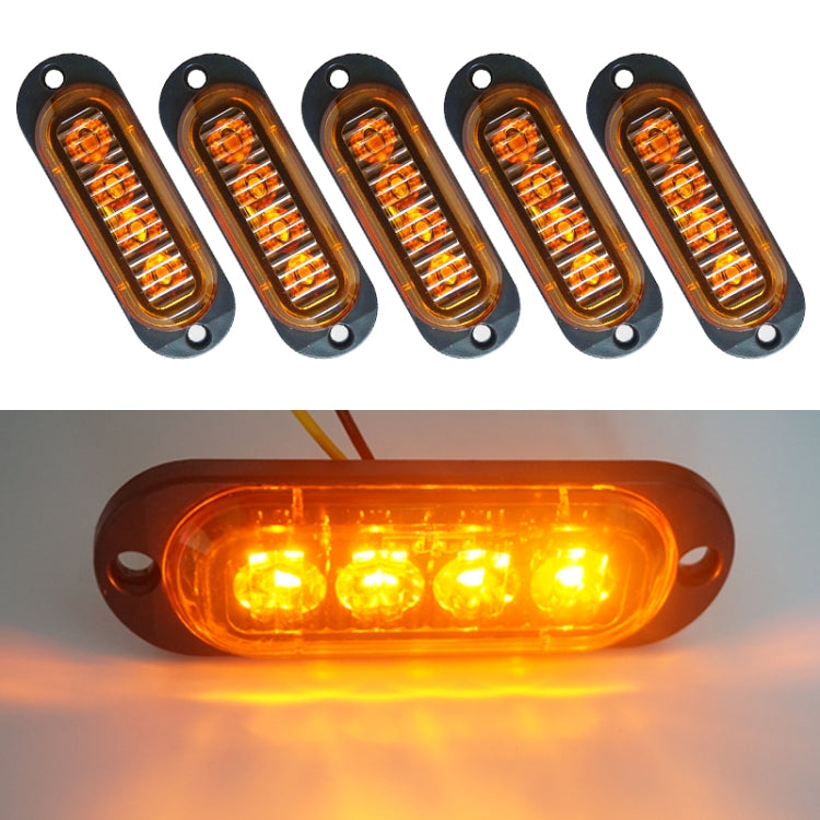 5 PCS MK-087 Car / Truck 4LEDs Side Marker Indicator Lights Bulb Lamp, MK-087(Yellow Light), MK-087(Blue Light), MK-087(Green Light), MK-087(Red Light), MK-087(White Light)