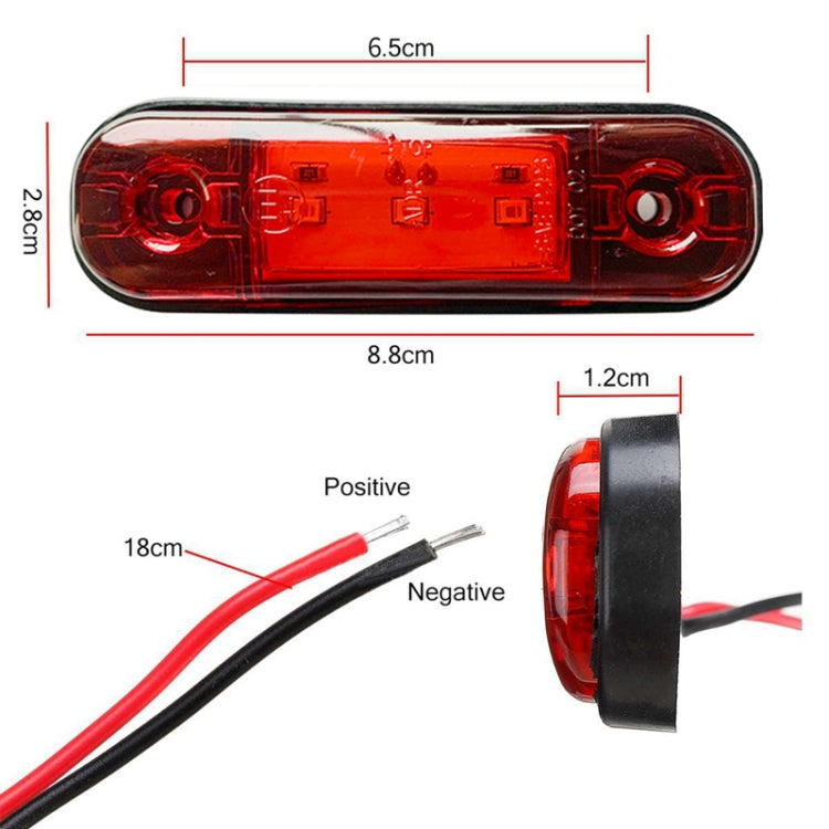 5 PCS MK-327 Car / Truck 3LEDs Side Marker Indicator Light Tail Light, MK-327(Yellow Light), MK-327(Red Light), MK-327(White Light)