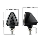 2 PCS KC018A Motorcycle Triangular V-shaped Two-color LED Brake Turn Signal Light, KC018A