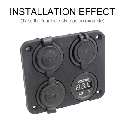 5 PCS 2-Hole Car Modified USB Charging Voltmeter Cigarette Lighter Panel, 2-Hole