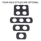 5 PCS 4-Hole Car Modified USB Charging Voltmeter Cigarette Lighter Panel, 4-Hole