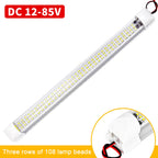 2 PCS ZS-3333 Top Switch Type 12-80V High Bright 108LEDs Car Dome Light Cabin Light Bar, ZS-3333 Top Switch Type