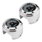 2 PCS Motorcycle 22-25mm Handlebar Thermometer, Thermometer (Black), Thermometer (White)