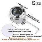 2 PCS Motorcycle 22-25mm Handlebar Thermometer, Thermometer (Black), Thermometer (White)