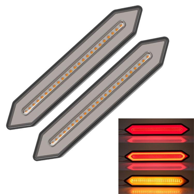 2 PCS Heavy Truck 100LED Two-color Running Water Light Guide Brake Steering Tail Rear Bumper Light, 100LED