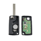 For PEUGEOT 2 Buttons Intelligent Remote Control Car Key with PCF7961 Integrated Chip & Battery & Holder & Slotted Key Blade & FSK Signal, Frequency: 433MHz, For PEUGEOT FSK Signal