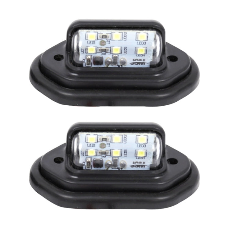 2 PCS MK-257 Car Van Bus Trailer LED Taillight Side Light 12-30V 6LEDs License Plate Light, MK-257 (Black), MK-257 (Silver)
