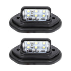 2 PCS MK-257 Car Van Bus Trailer LED Taillight Side Light 12-30V 6LEDs License Plate Light, MK-257 (Black), MK-257 (Silver)