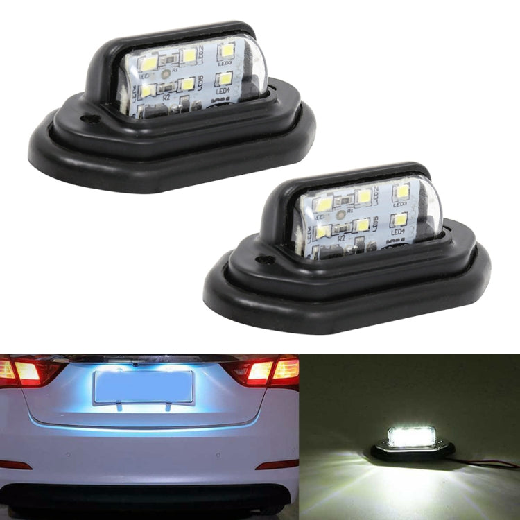 2 PCS MK-257 Car Van Bus Trailer LED Taillight Side Light 12-30V 6LEDs License Plate Light, MK-257 (Black), MK-257 (Silver)