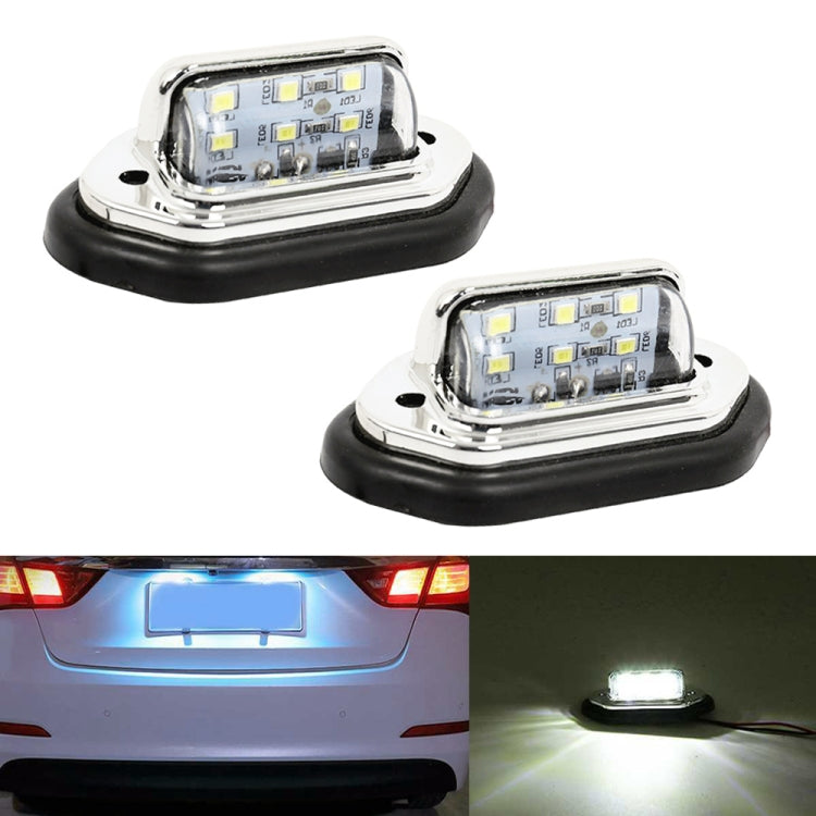 2 PCS MK-257 Car Van Bus Trailer LED Taillight Side Light 12-30V 6LEDs License Plate Light, MK-257 (Silver), MK-257 (Black)