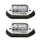 2 PCS MK-257 Car Van Bus Trailer LED Taillight Side Light 12-30V 6LEDs License Plate Light, MK-257 (Silver), MK-257 (Black)
