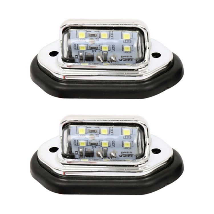 2 PCS MK-257 Car Van Bus Trailer LED Taillight Side Light 12-30V 6LEDs License Plate Light, MK-257 (Silver), MK-257 (Black)