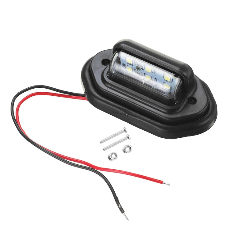 2 PCS MK-257 Car Van Bus Trailer LED Taillight Side Light 12-30V 6LEDs License Plate Light, MK-257 (Black), MK-257 (Silver)