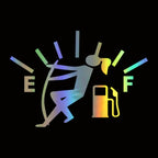 Female Pull Fuel Tank Pointer To Full Hellaflush Reflective Vinyl Car Sticker, Female (Colour), Female (White), Female (Black)