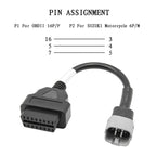 Motorcycle OBD 16PIN Female to 6PIN Connector Cable for Suzuki, For Suzuki