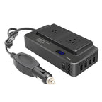 DC12V 200W AC110V Car Smart Multi-functional Digital Display Inverter, US Plug, US Plug