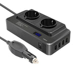 DC12V 200W AC220V Car Smart Multi-functional Digital Display Inverter, EU Plug, EU Plug