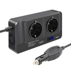 DC12V 200W AC220V Car Smart Multi-functional Digital Display Inverter, EU Plug, EU Plug