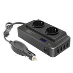 DC12V 200W AC220V Car Smart Multi-functional Digital Display Inverter, EU Plug, EU Plug