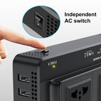DC12V 200W AC220V Car Smart Multi-functional Digital Display Inverter, EU Plug, EU Plug