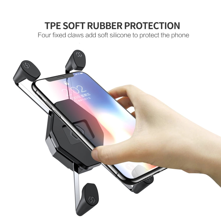 ZH-1558C1 Motorcycle M8 Ball Joint X-shape Aluminum Alloy Phone Holder, ZH-1558C1