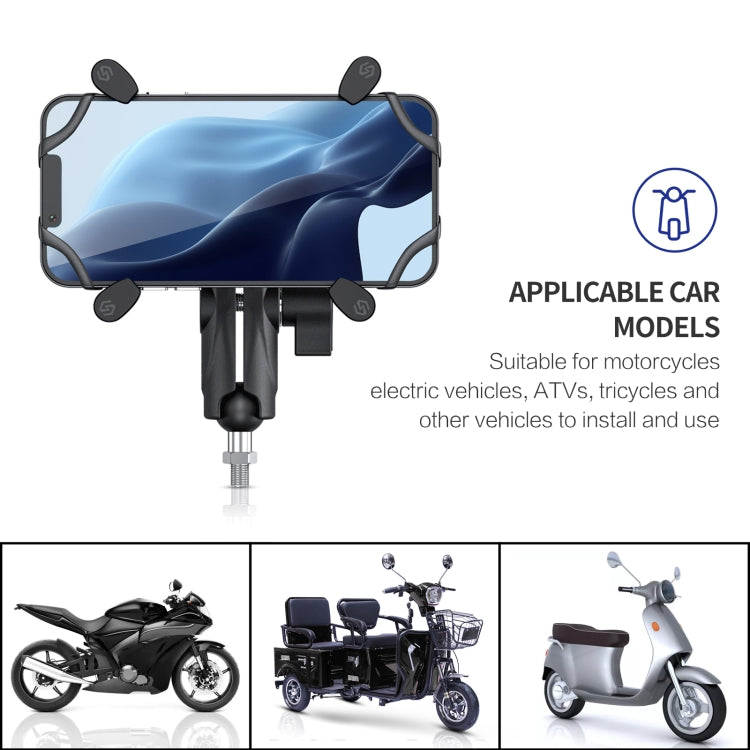 ZH-1558D1 Motorcycle M10 Ball Joint X-shape Aluminum Alloy Phone Holder, ZH-1558D1