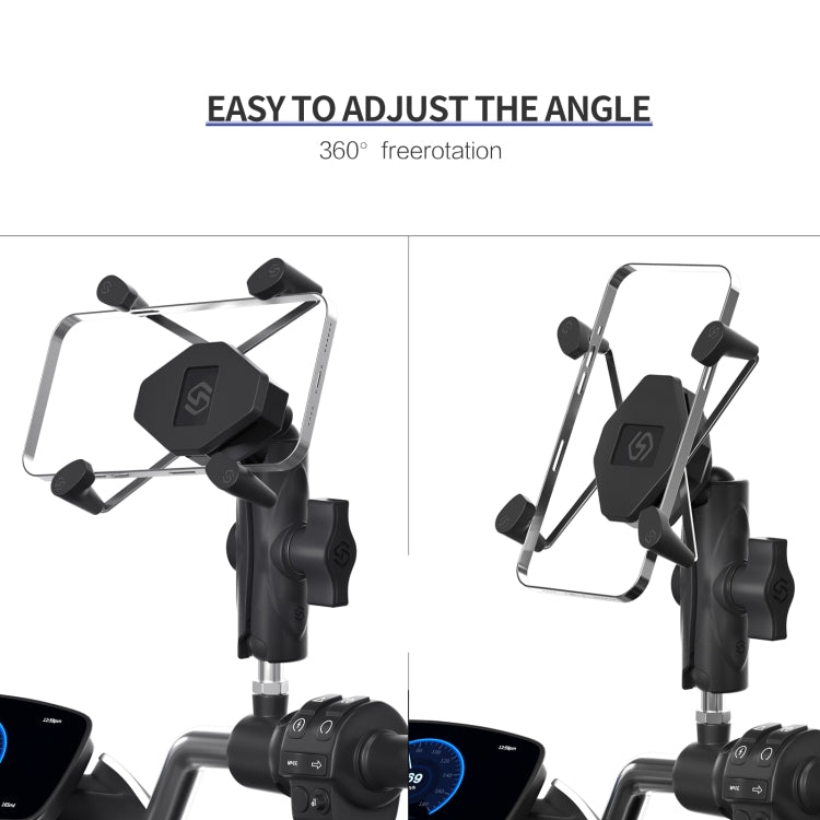 ZH-1558D1 Motorcycle M10 Ball Joint X-shape Aluminum Alloy Phone Holder, ZH-1558D1