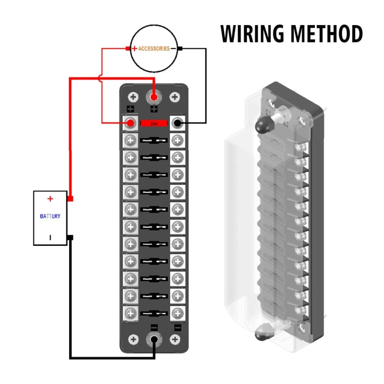CS-978A2 FB1902 1 In 12 Out Independent Positive Negative Fuse Box without Fuse Piece for Auto Car Truck Boat, CS-978A2