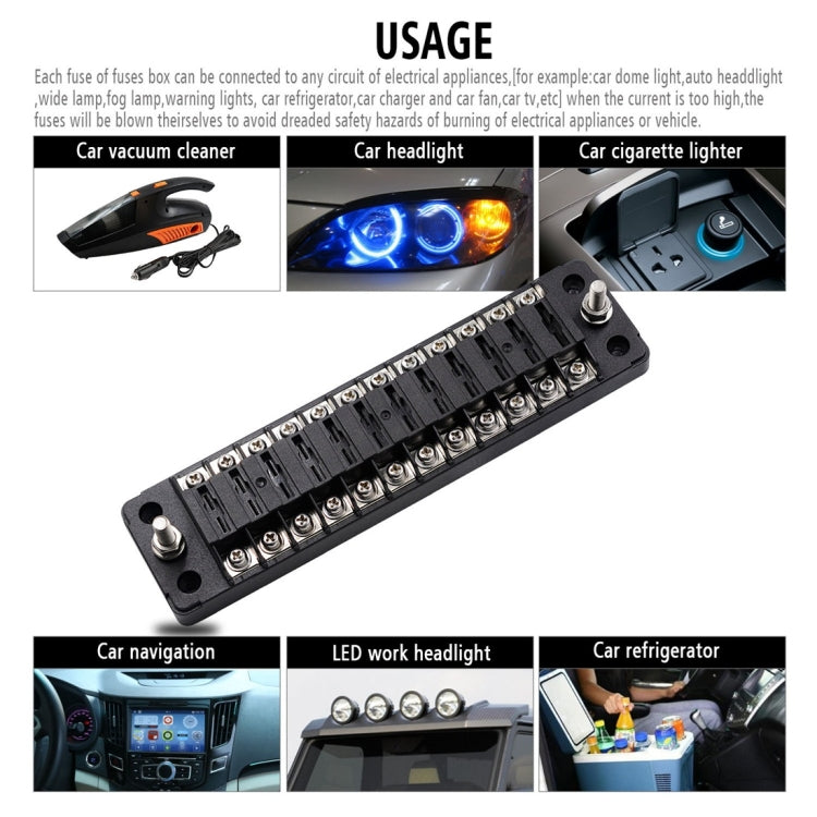 CS-979A2 FB1904 1 In 1 Out 12 Ways No Distinction Positive Negative Fuse Box without Fuse for Auto Car Truck Boat, CS-979A2