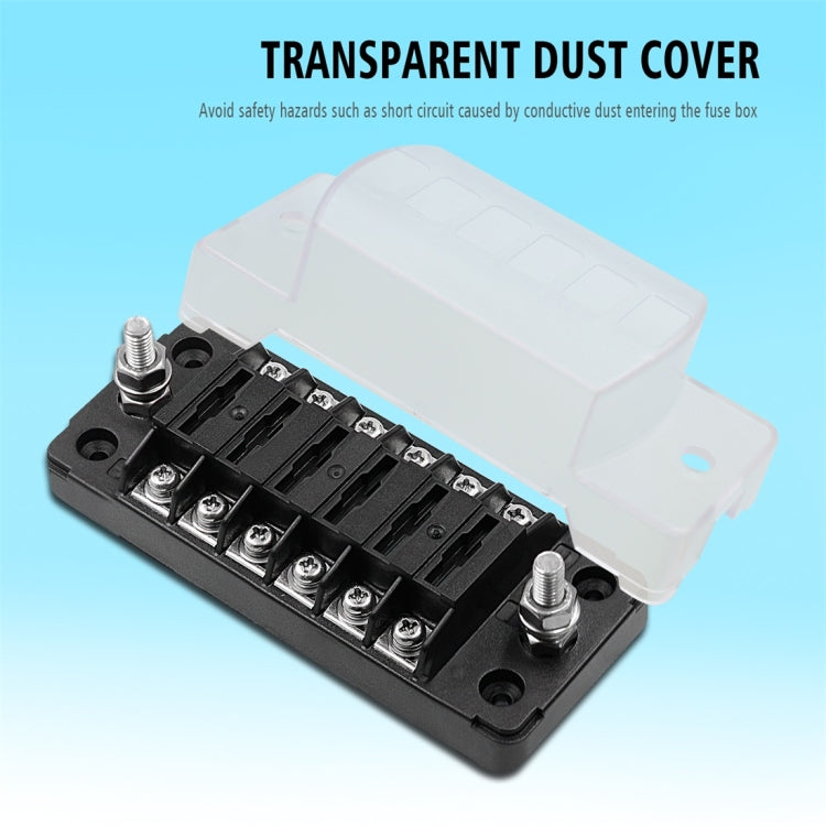ZH-978A1 FB1901 1 In 6 Out 6 Ways Independent Positive Negative Fuse Box with 12 Fuses for Auto Car Truck Boat, ZH-978A1
