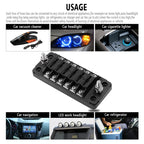 ZH-978A1 FB1901 1 In 6 Out 6 Ways Independent Positive Negative Fuse Box with 12 Fuses for Auto Car Truck Boat, ZH-978A1