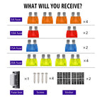 ZH-978A1 FB1901 1 In 6 Out 6 Ways Independent Positive Negative Fuse Box with 12 Fuses for Auto Car Truck Boat, ZH-978A1