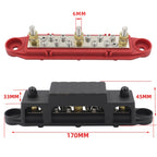 1 Pair 48V 150A M6 Power Distribution Terminal Block Battery Bus Bar Set, M6