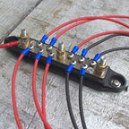 1 Pair 48V 150A M6 Power Distribution Terminal Block Battery Bus Bar Set, M6