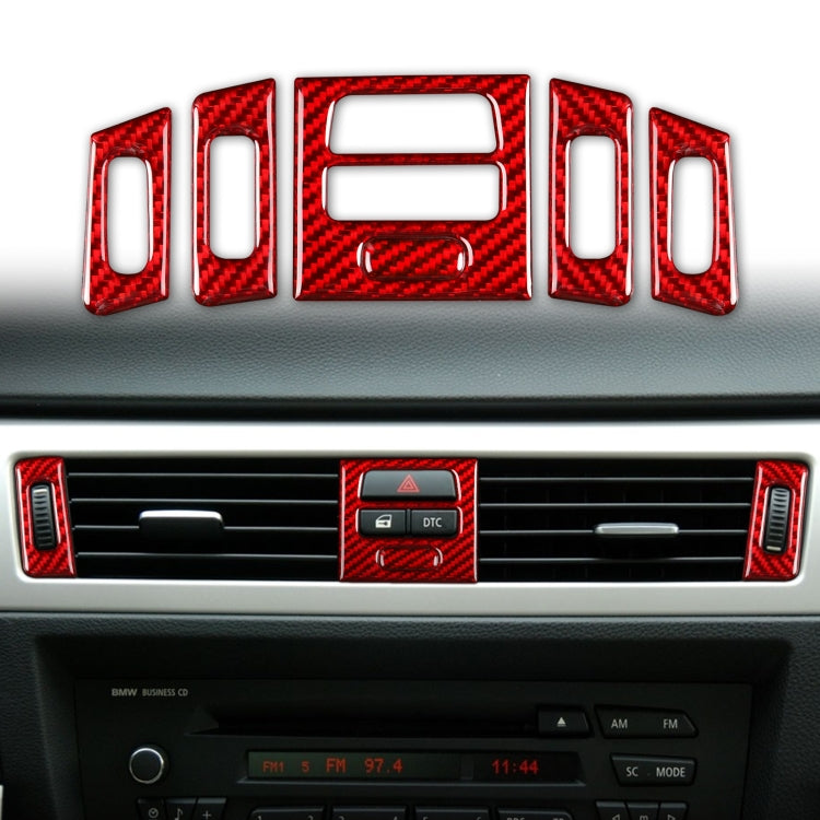 6pcs/Set For BMW 3 Series E90 High Matching Carbon Fiber Car Air Outlet Decorative Sticker,Left and Right Drive Universal, High Matching Car Air Outlet