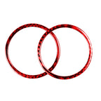 2 PCS Set for BMW 3 Series E90 Carbon Fiber Car Horn Circle Decorative Sticker, Car Horn Circle